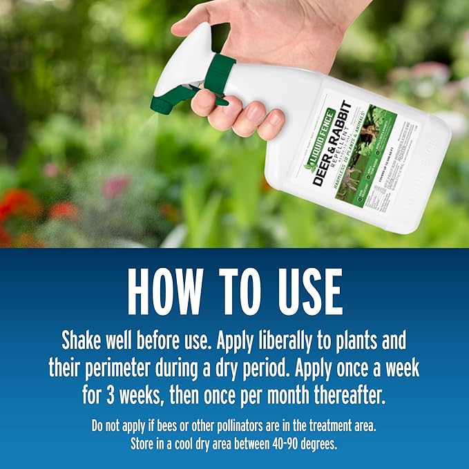 Liquid Fence Deer And Rabbit Repellent Ready-To-Use, Apply Year-Round, 32 Ounces