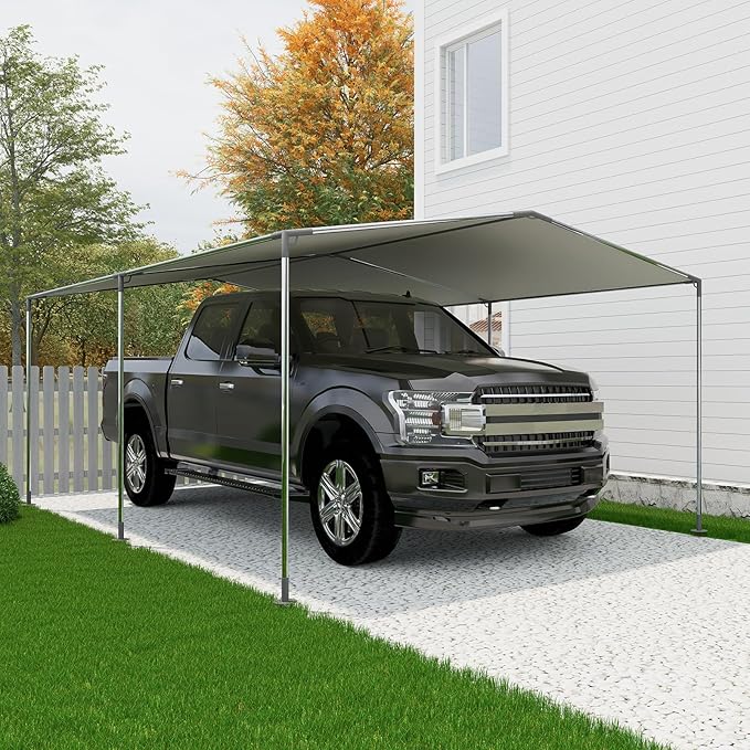 6 Leg Carport Kits，Low Peak Canopy Fitting Kit with 1-3/8" ID, Galvanized Steel Carport Connectors, shed Frame kit DIY Project