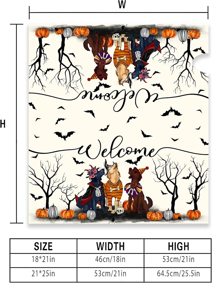 Halloween Dog Mailbox Covers Magnetic Spooky Dog Mailbox Cover Halloween Post Letter Box Cover for Garden Yard Decor 21x18 Inch