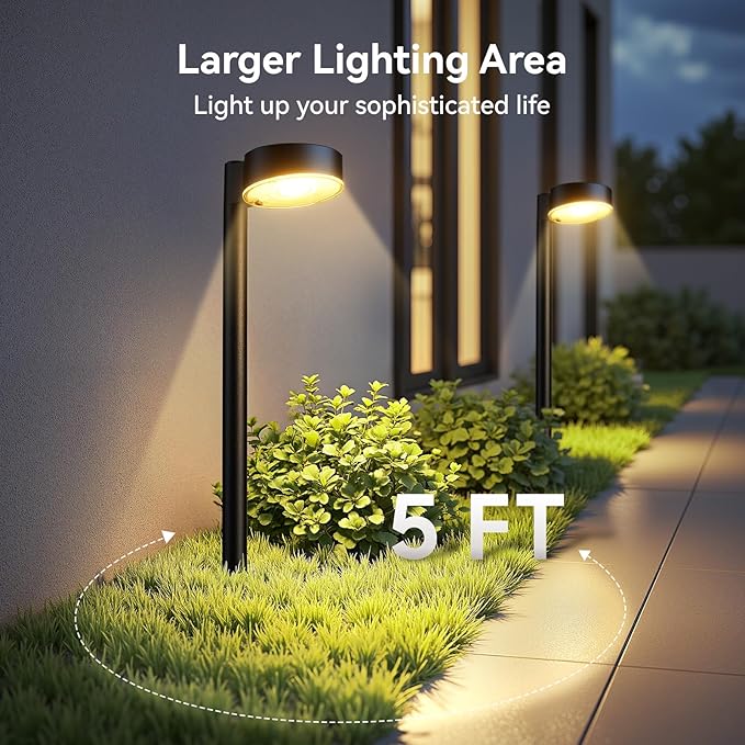 Ahaorigin 12 Pack Solar Pathway Lights Outdoor, 12 Brighter LED Solar Lights Outdoor Waterproof, Up to 12 Hrs Modern Solar Powered Path Light for Yard Garden Walkway Driveway