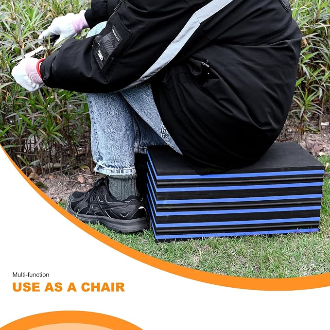 FOSHIO Foldable EVA Mat with Carrying Handles - Thick Kneeling Mat for Mechanics, Garage, Picnicking, Gardening, Camping, Home Gym