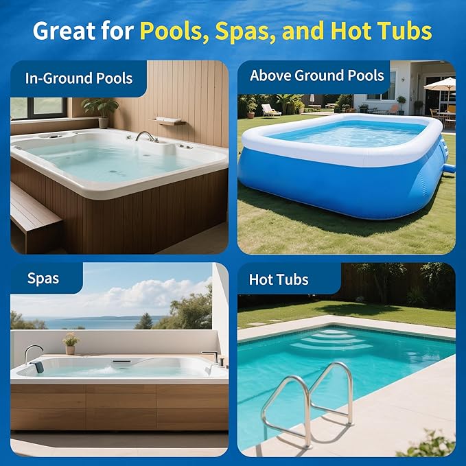 Handheld Pool Vacuum for Above Ground Pools,Cordless Pool Vacuum with Powerful Suction up to 15GPM, Ideal for Leaves and Debris,Pool Vacuum for Hot Tubs and Inground Pools