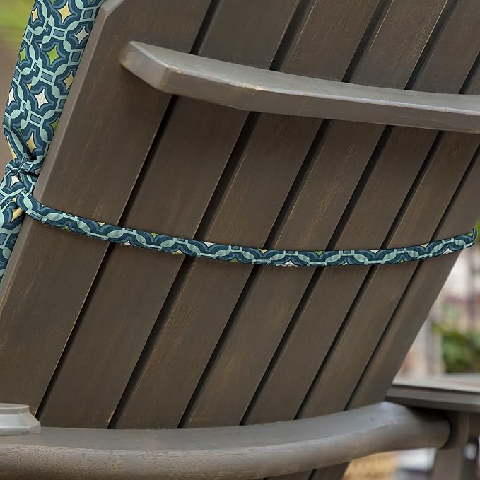 Arden Outdoor Adirondack or Rocking Chair Cushion, 20 x 17, Rain-Proof, Fade Resistant 17 x 20, Alana Tile