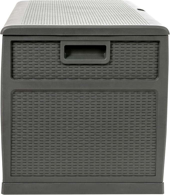 Flash Furniture 120 Gallon Plastic Deck Box - All-Weather Patio Storage and Organization for Throw Pillows, Pool Toys or Garden Tools