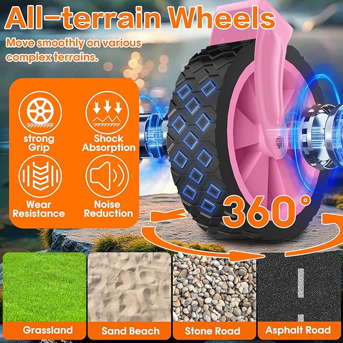 Wagons Carts Foldable, 360LBS Folding Utility Heavy Duty Wagon Cart with Wheels, 100L Portable Utility Outdoor Wagon for Shopping, Beach, Camping, Sports, Garden