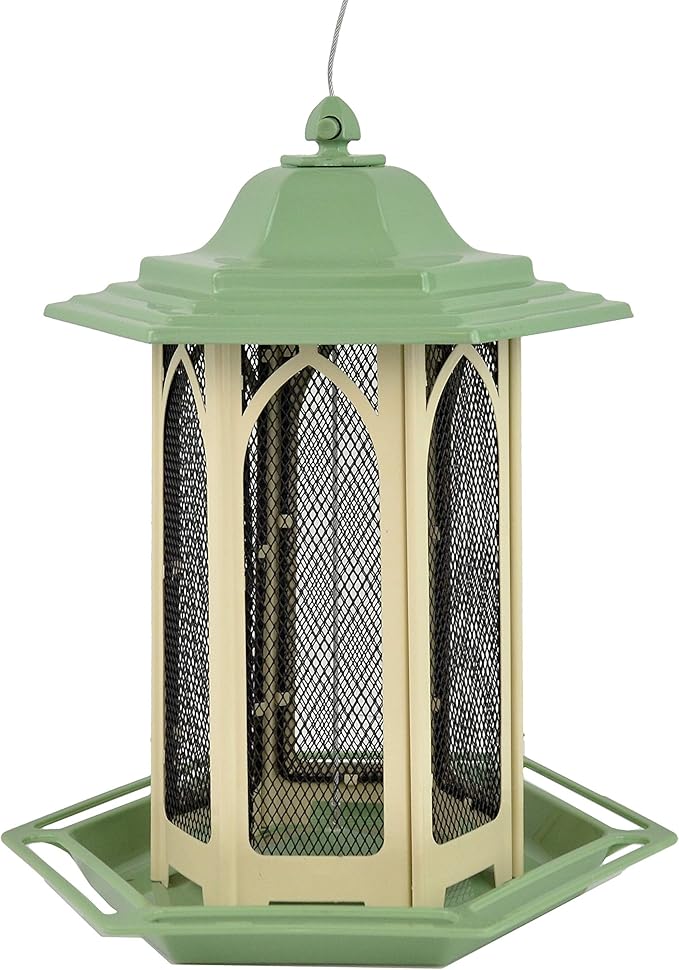 Perky-Pet Pistachio Gazebo Feeder - Wild Bird Feeder - GAZ01, Pistachio - Holds up to 3.5 lb Seeds - Easy to Fill, Easy to Clean, Rust Resistant Finish