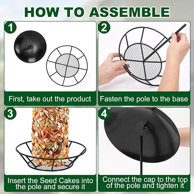 2 Pcs Suet Feeder Cylinder Bird Feeder, S-6-2 Cylinder Birds Feeders for Outdoors, Bird Suet Cake Holder Backyard Wild Birdfeeding Birds Feeders for Outdoor Garden Accessories