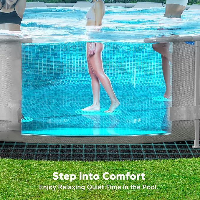 POOLHACKER 12 Ft Pool Liner Pad, Round Pool Liners for Above Ground Swimming Pools, Durable Geotextile Material, Easy to Install, Extends Life to The Line, Under Pool Padding