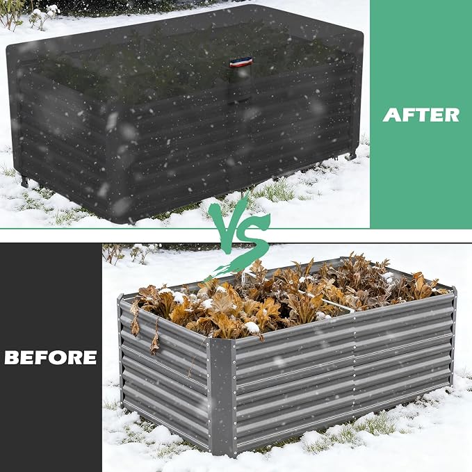 Plant Covers Freeze Protection, Fit 6x3 FT Raised Garden Beds - Heavy Duty Frost Cover for Outdoor Winter Frost Cold Weather, Black 73" x 37" x 25"