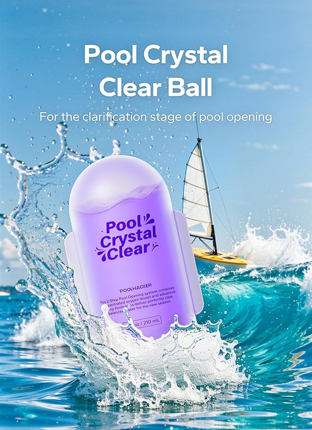 POOLHACKER 3 in 1 Pool Opening Kit - Pool Start Up Kit for Above Ground & Inground Pools, Easy to Use, Up to 15,000 Gallons