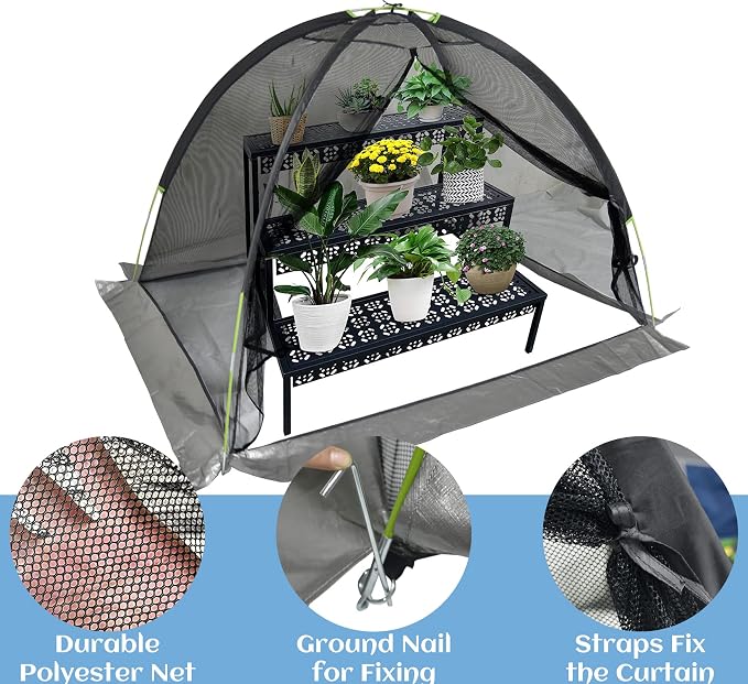 Crop Cages for Garden 7X5X4.4FT - Reusable Mesh Plant Cover for Outdoor Raised Garden Bed Protection Sun Shade & Bird Netting for Fruits/Vegetables and Bushes
