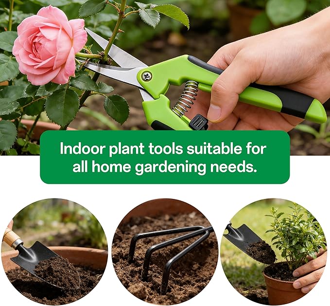 5-Piece Gardening Tool Set with Repotting Mat, Mini Garden Tools for Indoor Plants, Waterproof Potting Mat, Garden Gifts for Women & Men, Succulent Tools Set