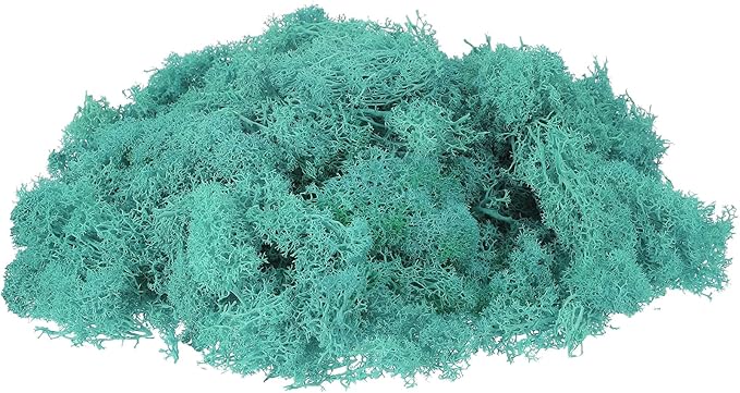 uxcell Preserved Reindeer Moss, 7oz Fake Moss for Crafts Artificial Dried Moss for Decoration Terrariums Potted Plants, Blue