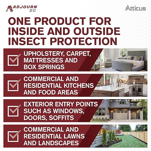 Atticus Adjourn SC Insecticide Concentrate (16 Ounce) - Deltamethrin 4.75% - Indoor and Outdoor Insect Control - Spiders, Ants, Bedbugs, Fleas, Ticks, Wasps, Lice, and More