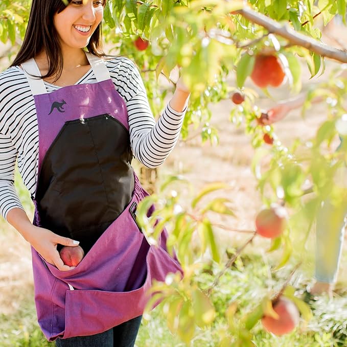 Roo Gardening Apron with Pockets for Women & Men - Canvas Garden Apron with Harvesting Pouch, Water-Resistant, Washable