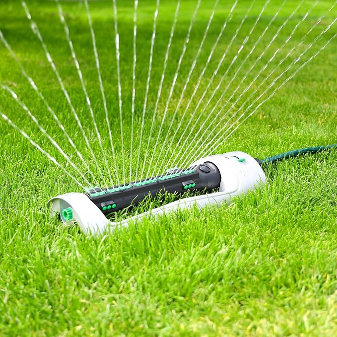 RESTMO Oscillating Sprinklers,Large Yard Water Sprinkler for Lawn | Irrigation Sprinkler with 21 Durable Nozzles, Weighted Base, Adjustable Spray Width & Coverage, Ideal for Gardens & yards