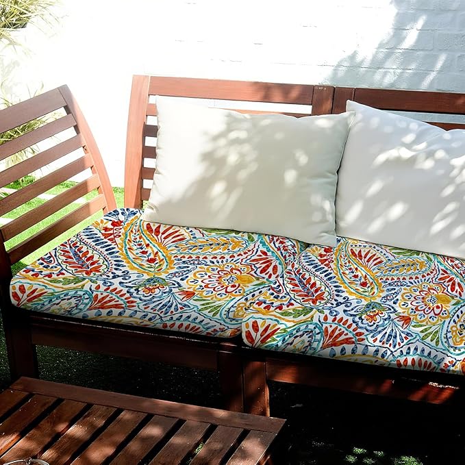 BBSET 8 Pcs Paisley Patio Sofa Cushion Cover Stretch Outdoor Sofa Seat Cushions Cover Indoor Replacement Couch Chair Slipcover Flexibility (Paisley)