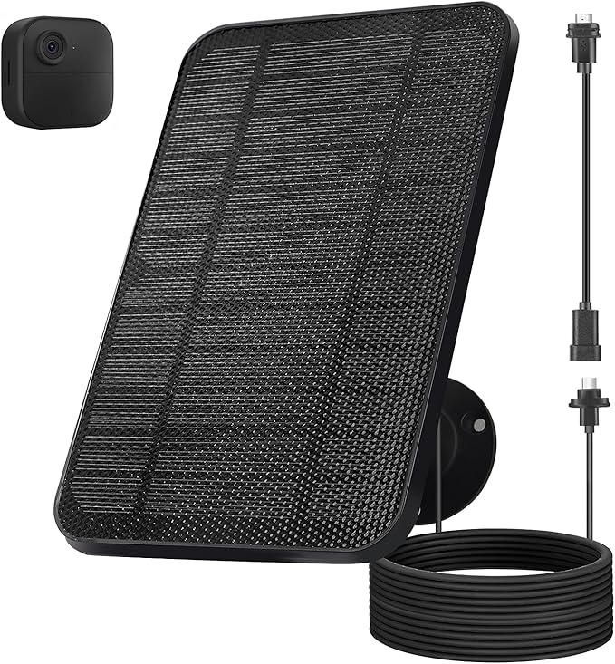 Solar Panel for Blink Camera, 4W Solar Panel Compatible with Blink Outdoor 4 (4th Gen) Camera, Waterproof Solar Charger for Camera Outdoor (3rd Gen)/XT3,XT2/XT(Not Included),10Ft Cable