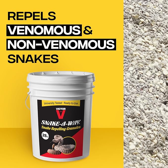 Victor VP362 Snake-A-Way Outdoor Snake Repellent for Yard, Repelling Granules for Poisonous and Non-Poisonous Snakes - 28 LBs
