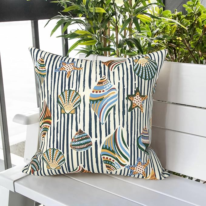 LVTXIII Outdoor Pillow Covers 20x20 Inch, 2 Pack Large Square Throw Pillow Cases, Fade-Resistant Cushion Covers for Patio Furniture Sofa, Garden Porch, Cabana Shells