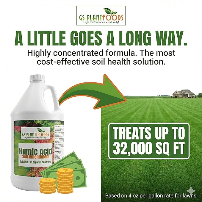 GS Plant Foods Humic Acid Soil Amendment – Leonardite-Derived Liquid Concentrate for Improved Soil Structure & Nutrient Availability – OMRI Listed for Organic Use – 275 Gallons