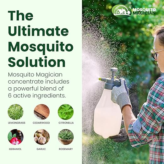Mosquito Magician Ready-to-Use Mosquito Yard Spray 2 Gal (original scent) – Kills Mosquitoes, Fleas & Fire Ants, Repels & Prevents Ticks – Essential Oil Formula for Sprayers, Foggers & Misting Systems