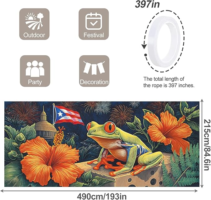 7 * 16FT Summer Puerto Rico Garage Door Cover Decorations Sunset Palm Trees Garage Door Banner for Outdoor Indoor Summer Party Photography Backdrop