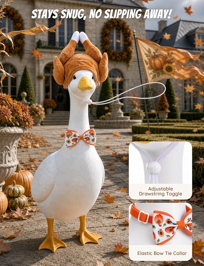 8 Set Holiday Porch Goose Outfits for 17/19/23" Plastic Lawn Goose - 4th of July, Summer, Thanksgiving, Valentines, St. Patricks, Easter Clothes - Patio Yard Garden Decor with Hat and Bow Tie