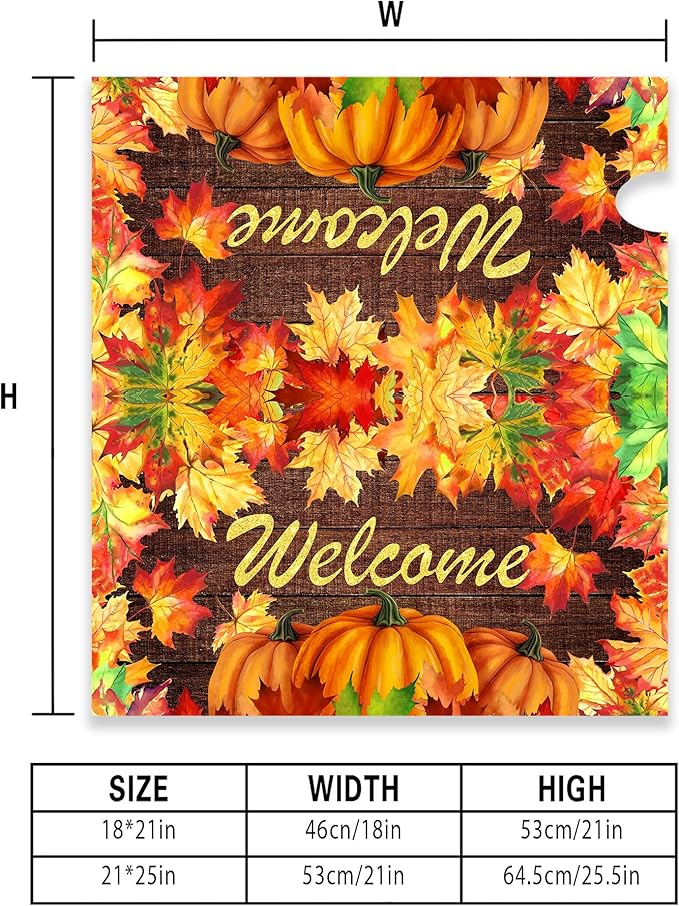 Fall Leaves Mailbox Cover Magnetic Fall Thanksgiving Mailbox Covers Autumn Post Letter Box Cover for Garden Yard Decor 25.5x21 Inch