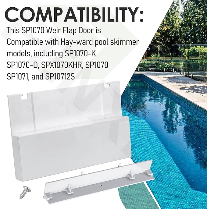 SP1070 Pool Skimmer Weir Flap Door [ 8-7/16" Length, 5-1/4" Width, 1-1/8" Thick] Compatible with Hay-Ward SP1070-K SP1070-D SPX1070KHR SP1070 SP1071 and SP10712S