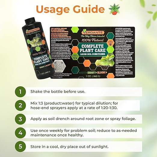 Liquid Soil Conditioner Concentrate (1 Quart) – OMRI Listed Formula for Soil Health, Root Strength & Plant Vitality – for Indoor Plants, Lawn & Garden
