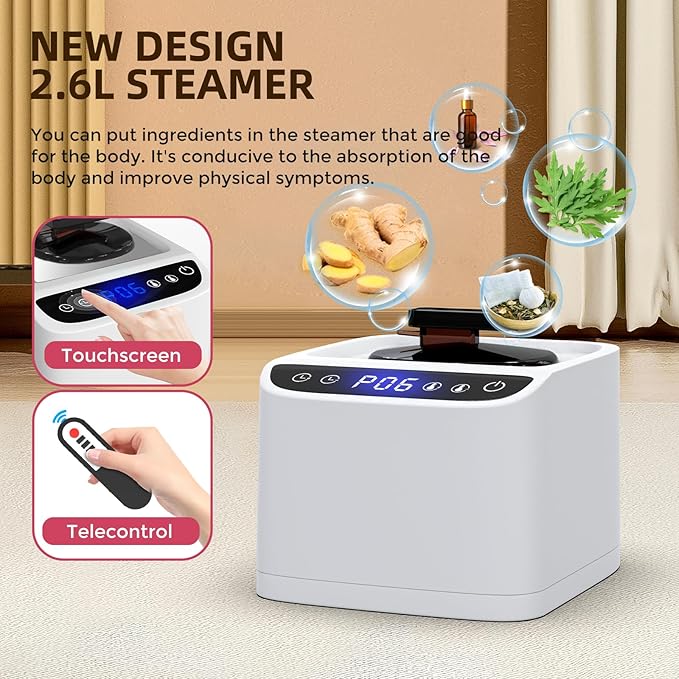 Portable Steam Sauna at Home, 9 Levels Heating, Sauna Tent for Home with Steamer and Folding Chair, Sauna for Relaxation, Detoxification, Spa