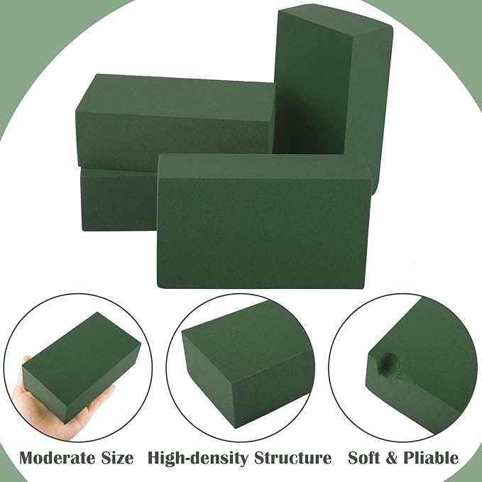 Hahood 8 Packs Floral Foam Blocks Wet & Dry Floral Foam Bricks 5.5x3.1x1.8 Inch Flower Arranging Kit for Fresh and Artificial Flowers Florist Foam Blocks for Wedding Home Decor