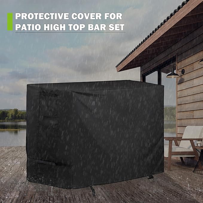 Patio High Top Table and Chairs Cover, Outdoor Bar Height Patio Dining Set Cover for 5-Piece Wicker Bar Dining Set/4 Person Patio Table and Chairs Set