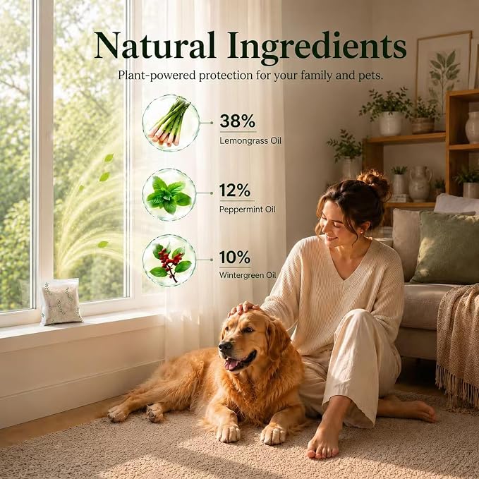 Furiseng|Natural Mosquito Repellent Outdoor Patio (8 Pack),Long-Lasting 60-Day Protection, DEET-Free & Family Safe,Indoor & Outdoor Use,Mosquito Repellent for Yard, Patio, Camping & Travel