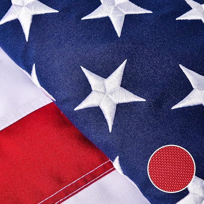 American Flag for Outside 10x12 FT, Deluxe Heavy Duty Spun Polyster, TearProof and Waterproof Super Tough Series, All Weather High Wind USA US Flag with Embroidered Stars, Sewn Stripes, Brass Grommets