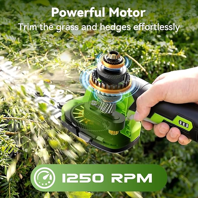 2 in 1 Hedge Trimmer Cordless, 7.2V Electric Grass Cutter Hedge Shears, Handheld Shrub Bush Trimmer, Lightweight Grass Shears, Rechargeable Yard Tool Battery and Type-C Cable, Gifts for Father Day Dad