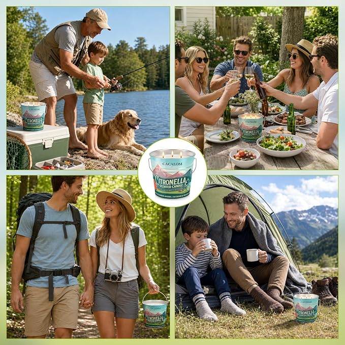 Citronella Candles Outdoor, Large 25oz Citronella Candle for Patio, 3-Wick Soy Wax Natural Candle with up to 65 Hours of Burning time, Summer Outdoor Candles Perfect for Yards, Gardens and Camping
