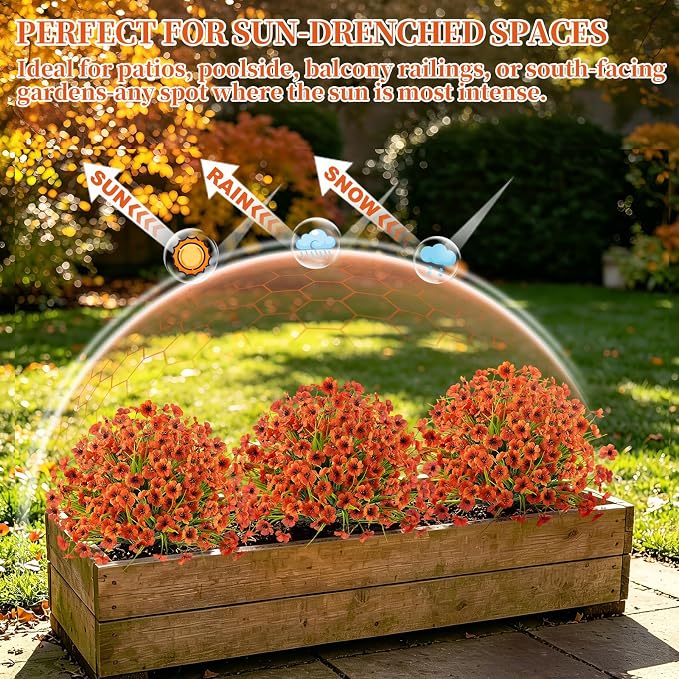 Grooy 2 Pack Artificial Fall Yellow Flower Topiary Balls for Outdoor | UV Resistant PE Material, Realistic Flush Flower Appearance, Zero Maintenance, Durable Ground Spike, Decor for Indoor&Outdoor