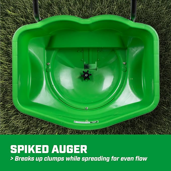 Chapin 89200A Spreader, Lawn and Garden, 80Lbs, All Season, TurfPro, Broadcast, Push, Walk Behind, 12" Tires, Weather-Proof, Poly Hopper, Pull-Bar Lever with 30 Setting Gate, Fertilizer and Seeds