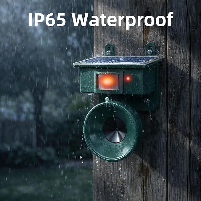 2026 Solar Ultrasonic Bird Repellent Devices Bird Repeller Outdoor Motion Activated Bird Deterrents for Outside Pigeon Repellent Woodpecker Goose Deterrent for Rooftops Porch Patio Balconies(2)