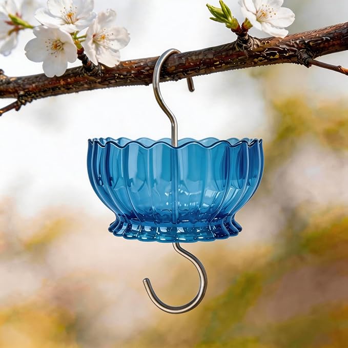 Ant Moat for Hummingbird Feeder - 9 OZ Extra Large Capacity Insect Guard - Daisy (Blue)