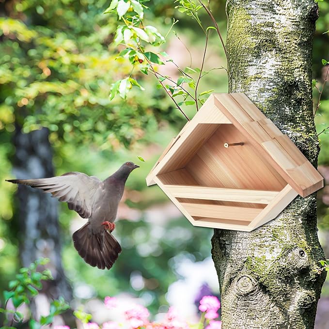 DoubleFill 1 Pcs Cedar Dove Nesting Box Dove House Nest for Bird Pigeon Outside Doves Nesting and Roosting Platform Garden Decoration (Novelty)