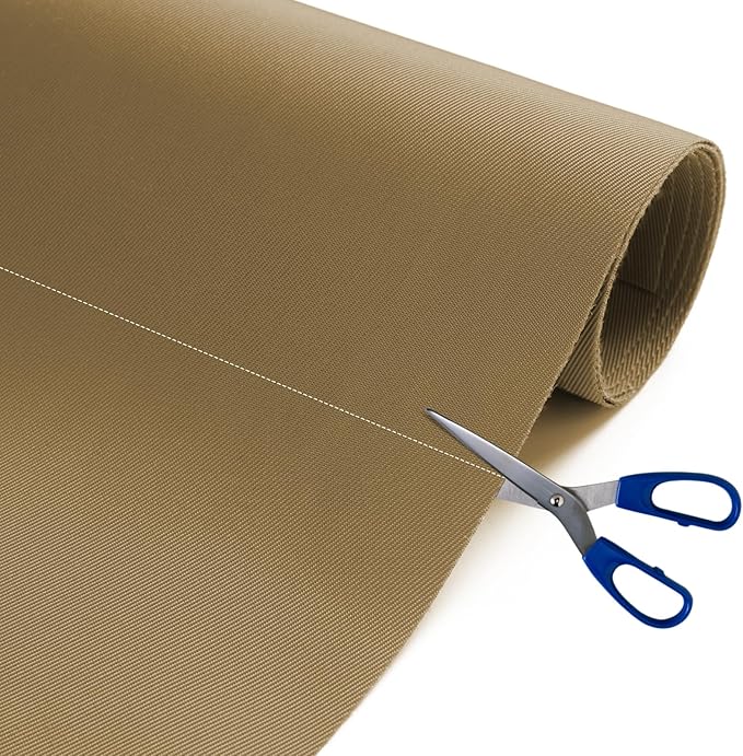 Nylon Fabric, 58"W 420D Waterproof Fabric 5 Yard Ripstop Nylon Material Outdoor Upholstery Twill Sewing Material for Patio Chair, Lining, Cushion, Purse, Tote Bag, Tent, Tarp Cover, DIY Project Khaki