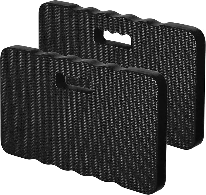 Extra Thick Foam Kneeling Pad for Gardening and Exercise Soft Comfortable Knee Cushion Mat for Floor Work Yard Tasks and Home, Set of 2 Large Black