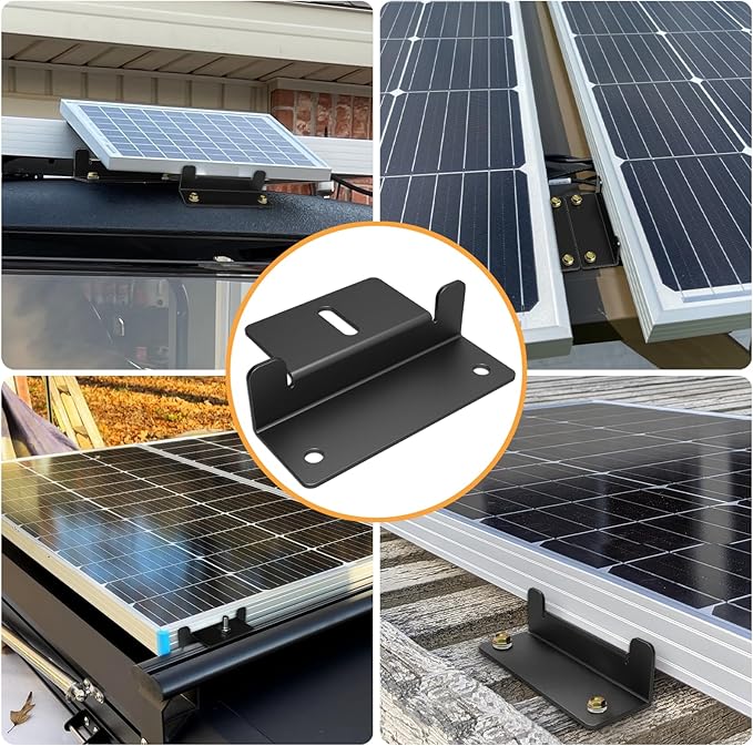 4 PCS Solar Panel Mounting Z Brackets,Lightweight Aluminum Solar Panel Mounting Brackets for RVs, Trailers, Boats, Vans, Campers
