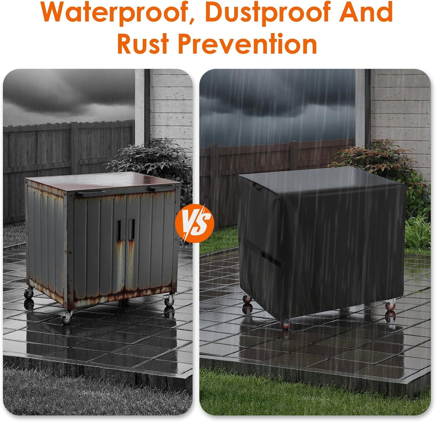 Outdoor Grill Table Cover for Feasto Grill Cart with Storage Cabinet, Waterproof Outdoor Bar Cart Grill Cart Covers, 36"x26"x36" Table Cover for Grill Dining Kitchen Cart