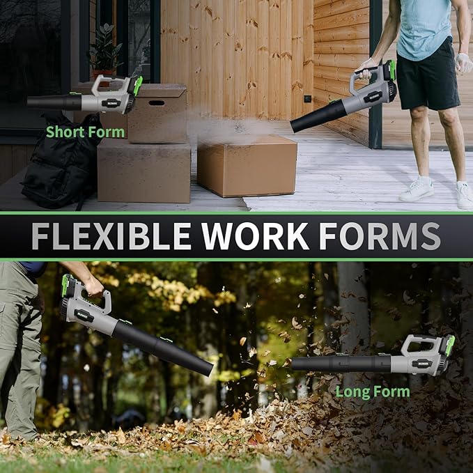 LEAPUL Leaf Blower Cordless, 21V Electric Leaf Blower with 2×2.0Ah Batteries & 1 Fast Charger, Lightweight Battery Powered Blower for Lawn Care, Patio Cleaning
