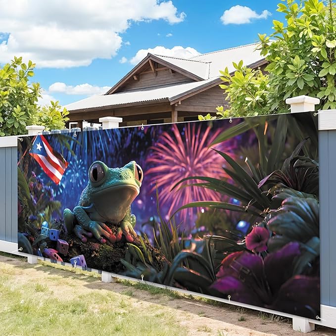 7 * 16FT Summer Puerto Rico Garage Door Cover Decorations Sunset Palm Trees Garage Door Banner for Outdoor Indoor Summer Party Photography Backdrop