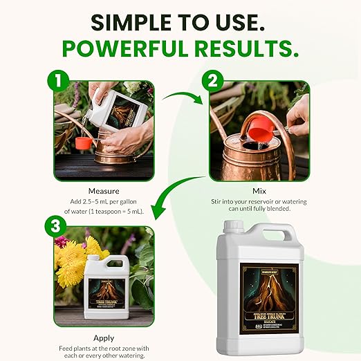 Humboldts Secret Tree Trunk | Potassium Silicate Additive | Liquid Fertilizer for Thicker Stalks, Stress Resistance & Branch Development | Indoor & Outdoor Plant Food, Hydroponic Nutrients, 32 Ounce